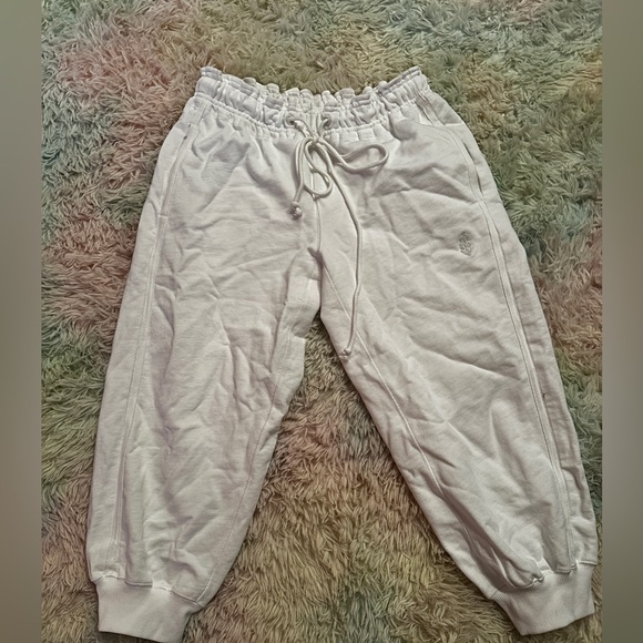 FREE PEOPLE FP Flutter Cropped Joggers White Size Small - Picture 3 of 8